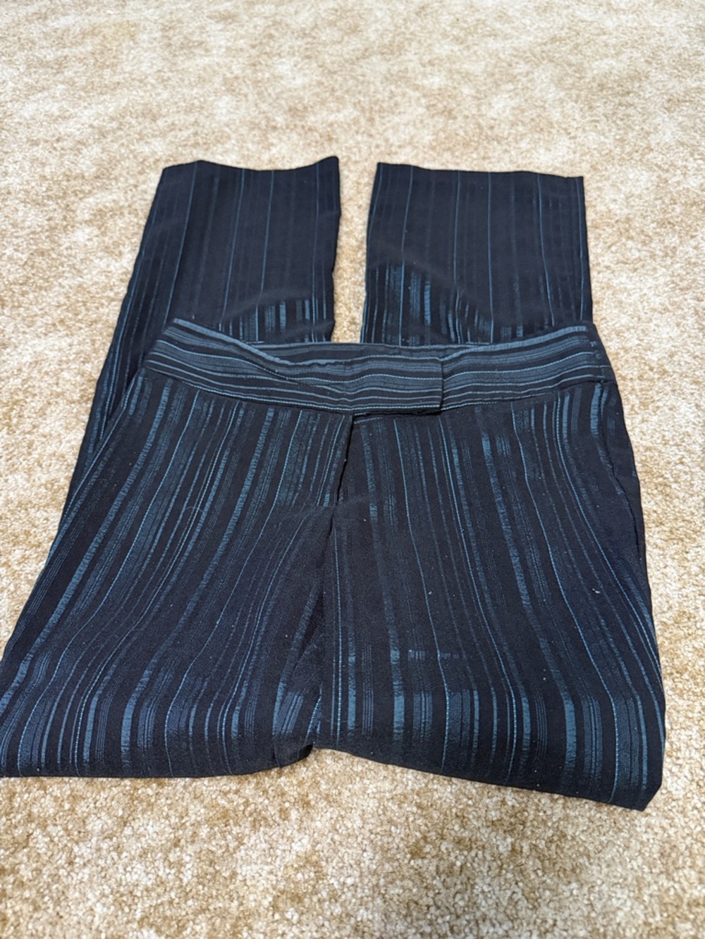 Star City Black Pinstriped Wide Leg Pants
